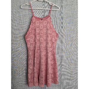 Ladies No‎ Boundaries Dress XL Pink Lace Sleeveless